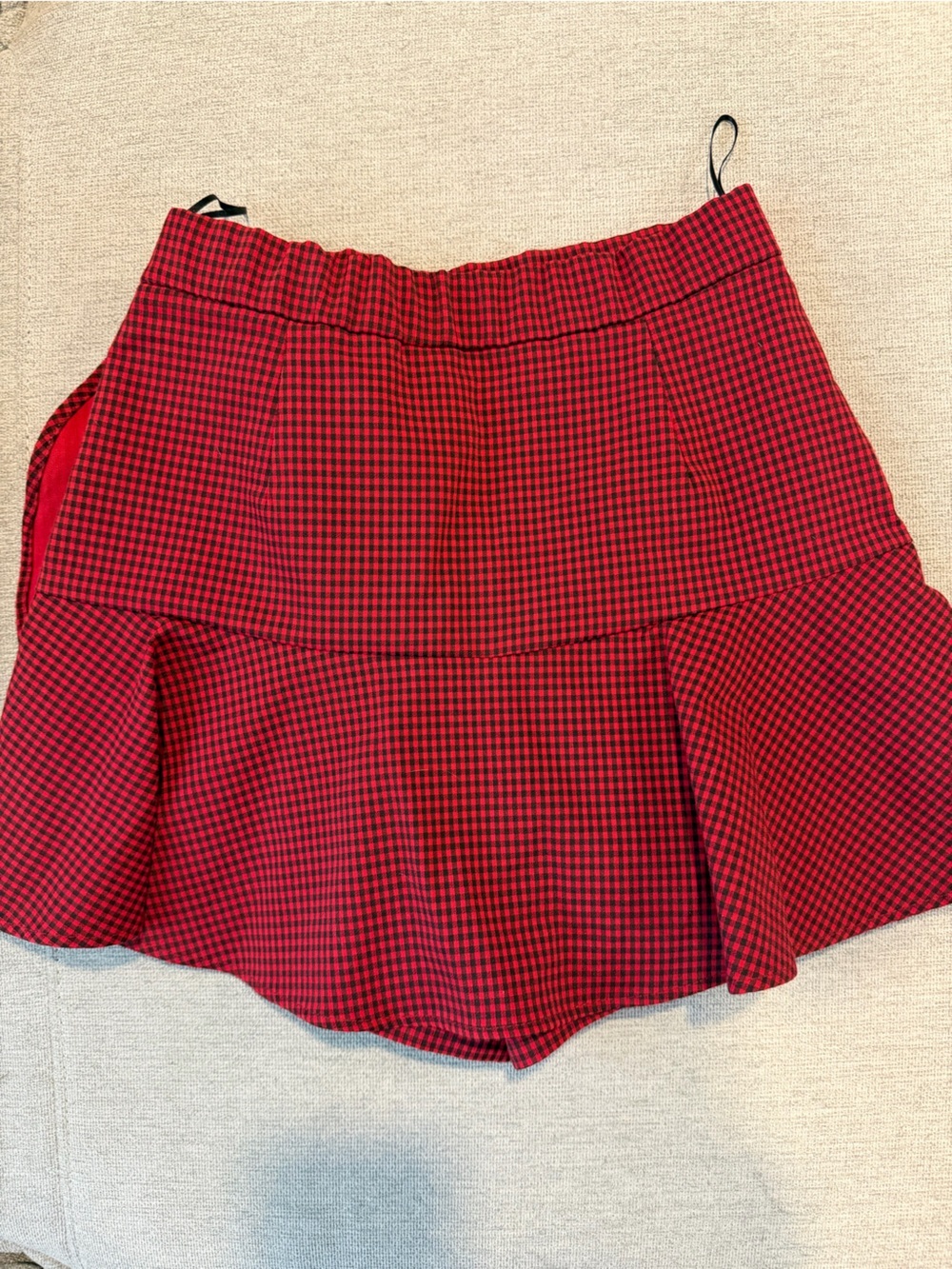 Zara Red and Black Checkered Women’s Skort - Picture 5 of 5